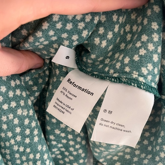Green Floral Reformation Fauna Dress in Size 6 - Picture 4 of 8